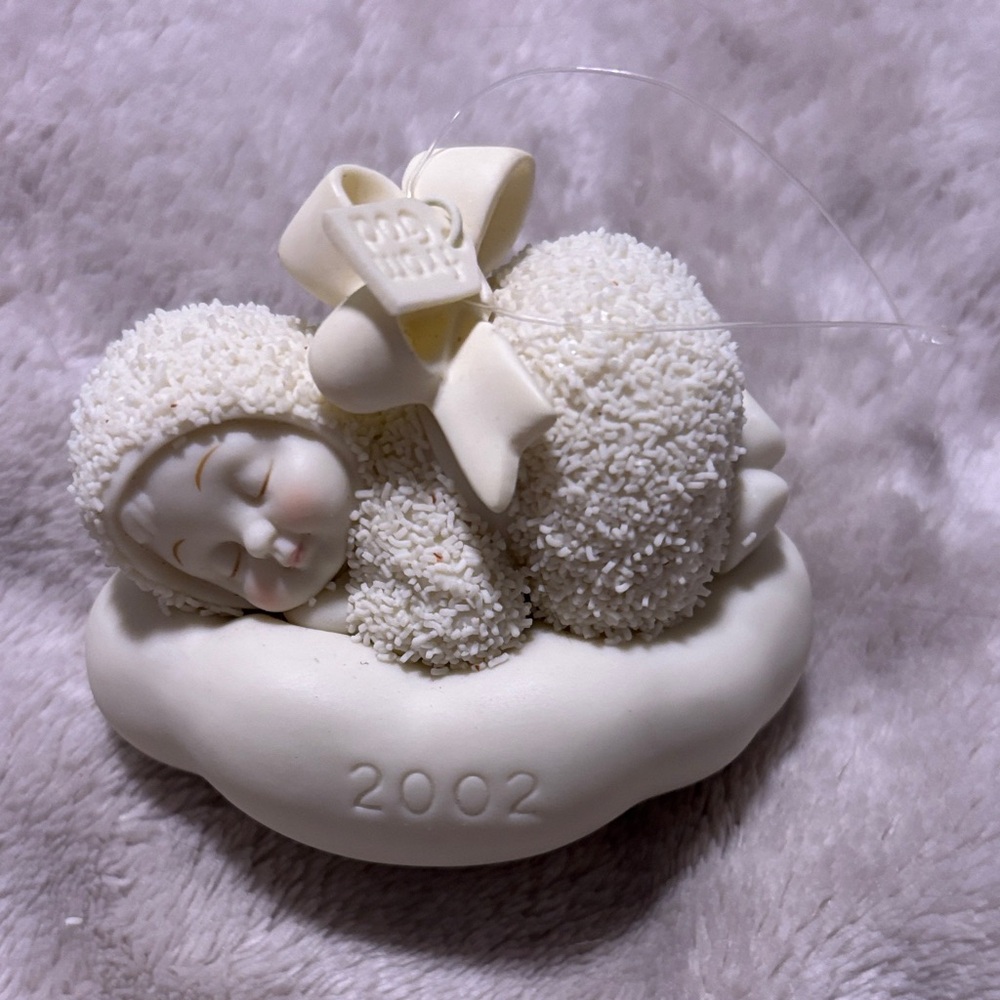 Dept 56… Snow Babies… From God…Cream Sleeping Baby Ornament…No Box